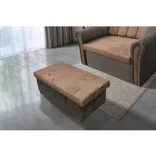  Alíz tárolós puff vakondszürke és világos datolyabarna élénk színekben 37 cm magas bútor