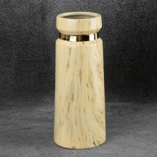  Aliza1 márványos hatású kerámia váza Bézs/arany 12x12x30 cm dekoráció