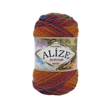 Alize BURCUM BATIK -Zöld-mustár-kék-barna melír - 4827 rövidáru