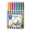  Alkoholos marker készlet, OHP, 0,6 mm, STAEDTLER "Lumocolor® 318 F", 8 különböző szín