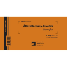 Állatállomány kivételi bizonylat 25x4 lapos tömb 203x102 mm nyomtatvány