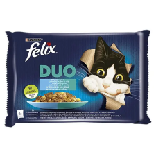  Állateledel alutasakos FELIX Fantastic DUO macskáknak halas válogatás aszpikban 4x85g macskaeledel