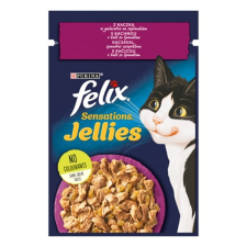  Állateledel alutasakos FELIX Sensations Jellies macskáknak kacsa aszpikban 85g macskaeledel