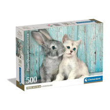  Állatos Cat & Bunny 500 db-os puzzle Compact Clementoni puzzle, kirakós