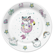 Állatos Cat Vibes papírtányér 8 db-os 22,7 cm party kellék