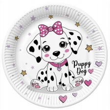 Állatos Charming Puppy papírtányér 8 db-os 18 cm party kellék