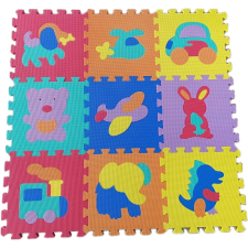 Állatos és Járműves Hab Puzzle Szőnyeg, 9 db puzzle, kirakós