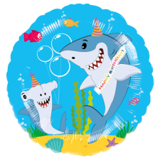 Állatos Friendly Shark fólia lufi 43 cm party kellék