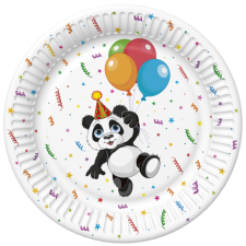 Állatos Funny Panda papírtányér 8 db-os 22,7 cm party kellék