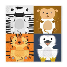 Állatos Zoo szalvéta 20 db-os 33x33 cm FSC party kellék
