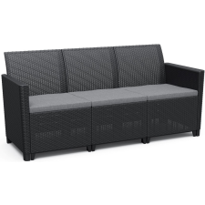 ALLIBERT CLAIRE SOFA 3 – HÁROMSZEMÉLYES MŰRATTAN KERTI KANAPÉ, GRAFIT () kerti bútor