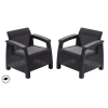 Allibert CORFU DUO polyrattan kerti fotelek, 2db - grafit