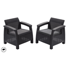 Allibert CORFU DUO polyrattan kerti fotelek, 2db - grafit kerti bútor