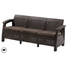 Allibert CORFU LOVE SEAT MAX háromszemélyes polyrattan kerti kanapé - barna kerti bútor