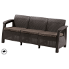 Allibert Corfu Love Seat Max Háromszemélyes Polyrattan Kerti Kanapé – Barna ()