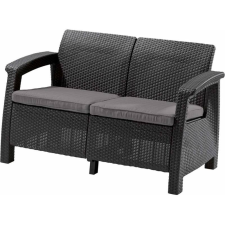  ALLIBERT CORFU LOVE SEAT MŰRATTAN KERTI 2 ÜLÉSES KANAPÉ kerti bútor