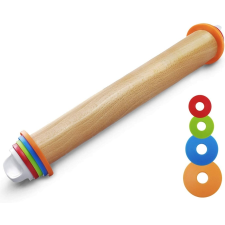  Állítható méretű nyújtóhenger, 4 méret, fa, 35,5 cm sütés és főzés