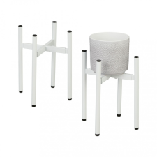  Állítható virágtartó állvány 2 db-os készlet fehér-fekete fém 10046896_49 bútor