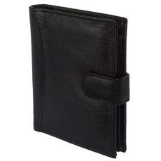  Állított fazonú fekete bőr pénztárca, irattartó külső kapoccsal Always Wild