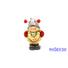  Álló katicalány figura 8,5x5,2x13 cm dekorációs kellék