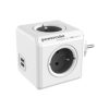 Allocacoc 1202GY/OUPC PowerCube Original Elosztó, 4 dugalj + 2 USB csatlakozó, szürke