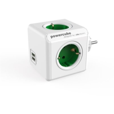 Allocacoc Powercube 1202GN/DEOUPC Hálózati elosztó USB aljzattal - Zöld/Fehér hosszabbító, elosztó