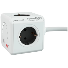 Allocacoc PowerCube 4 aljzat elosztó Wifi LAN 1.5m fehér-szürke hosszabbító, elosztó