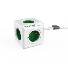 Allocacoc PowerCube Extended hálózati elosztó 1.5m fehér-zöld (1300GN/DEEXPC) villanyszerelés
