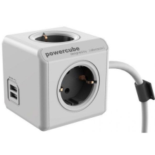 Allocacoc PowerCube Extended with USB 1,5m White/Grey hosszabbító, elosztó