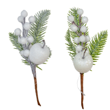  Alma bogyós pick fehér 26cm dekorációs kellék