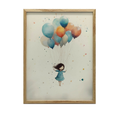  ÁLMOKBAN LEBEGŐ FALI PLAKÁT ARANY KERET 70x100 CM grafika, keretezett kép