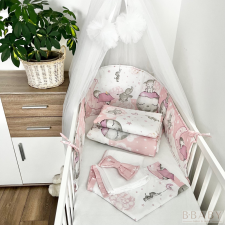 Álomelefánt rózsaszín – 4 részes babaágynemű szett kislányoknak, kedves elefántmintával babaágynemű, babapléd
