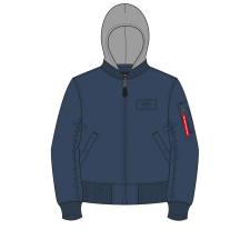 Alpha Industries MA-1 TT Hood - replica blue férfi kabát, dzseki