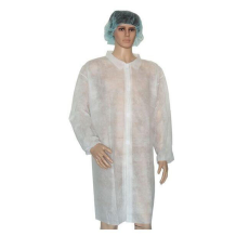 Alpha Látogató köpeny egyszerhasználatos PP zipzáros fehér 115x80cm, 42g, XXL