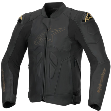 Alpinestars Dusk motoros bőrkabát fekete-arany motoros kabát