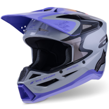 Alpinestars S-M3 kiadás JETT LAWRENCE gyerek motokrossz bukósisak szürke-lila-fekete bukósisak