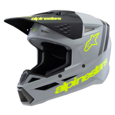 Alpinestars S-M3 RADIUM 2025 gyerek motokrossz bukósisak matt szürke-fluo sárga-fekete bukósisak