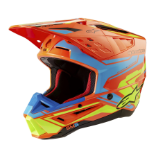 Alpinestars S-M5 Action 2 motokrossz bukósisak fluo narancssárga-világoskék- fluo sárga bukósisak