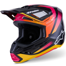 Alpinestars SM7 Rise motokrossz bukósisak fekete-sárga-fluo rószsaszín bukósisak