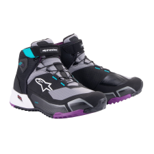 Alpinestars Stella CR-X Drystar női motoros cipő fekete-szürke-lila-türkiz motoros csizma