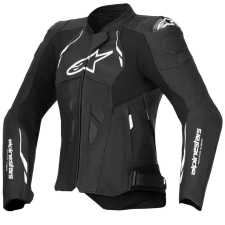 Alpinestars Stella Dusk női motoros bőrkabát fekete-fehér motoros kabát