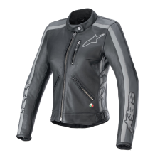 Alpinestars Stella Dyno női bőr motoros dzseki fekete-szürke motoros kabát