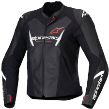 Alpinestars Stella Faster 3 női motoros bőrkabát fekete-fehér-fluo piros motoros kabát