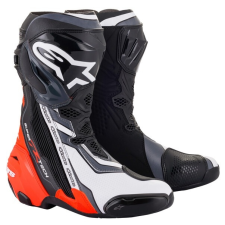 Alpinestars Supertech R motoros csizma fekete-fluo piros-fehér-szürke motoros csizma
