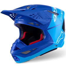 Alpinestars Supertech S-M10 Flood motokrossz bukósisak gyöngyházkék-világoskék-fekete-karbon-matt-fényes bukósisak