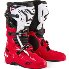 Alpinestars Tech 10 Enduro motorkerékpár csizma piros-fekete-fehér motoros csizma