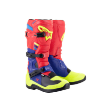 Alpinestars Tech 3 csizmák piros / kék / neon sárga 40,5 motoros csizma