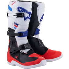 Alpinestars TECH 3 motokrossz csizma fehér-fekete-kék-piros motoros csizma