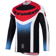 Alpinestars Techstar Knif motokrossz mez fekete-fehér-kék-piros motocross mez