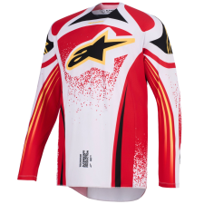 Alpinestars Techstar Nomur motocross mez világosszürke-piros-fekete-sárga motocross mez